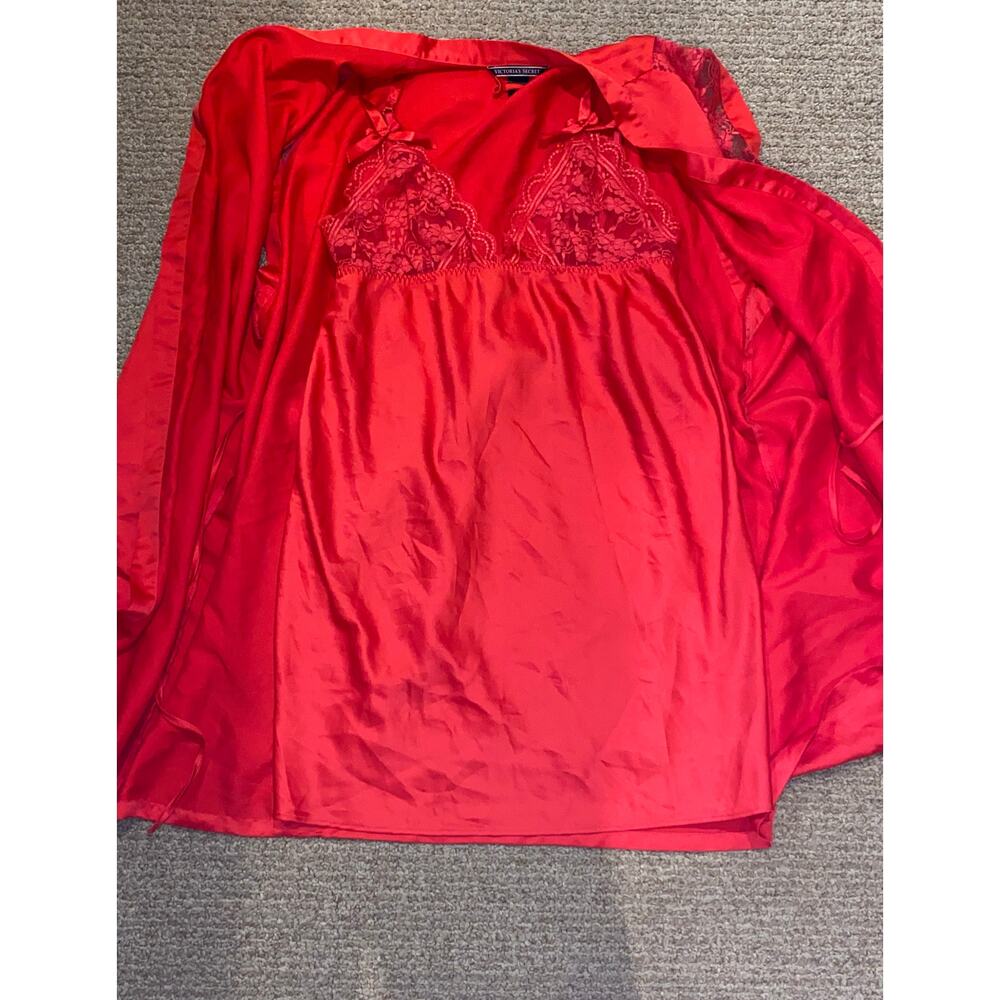 Victoria's Secret Robe Gown Set satin slip nightie kimono - Picture 4 of 7